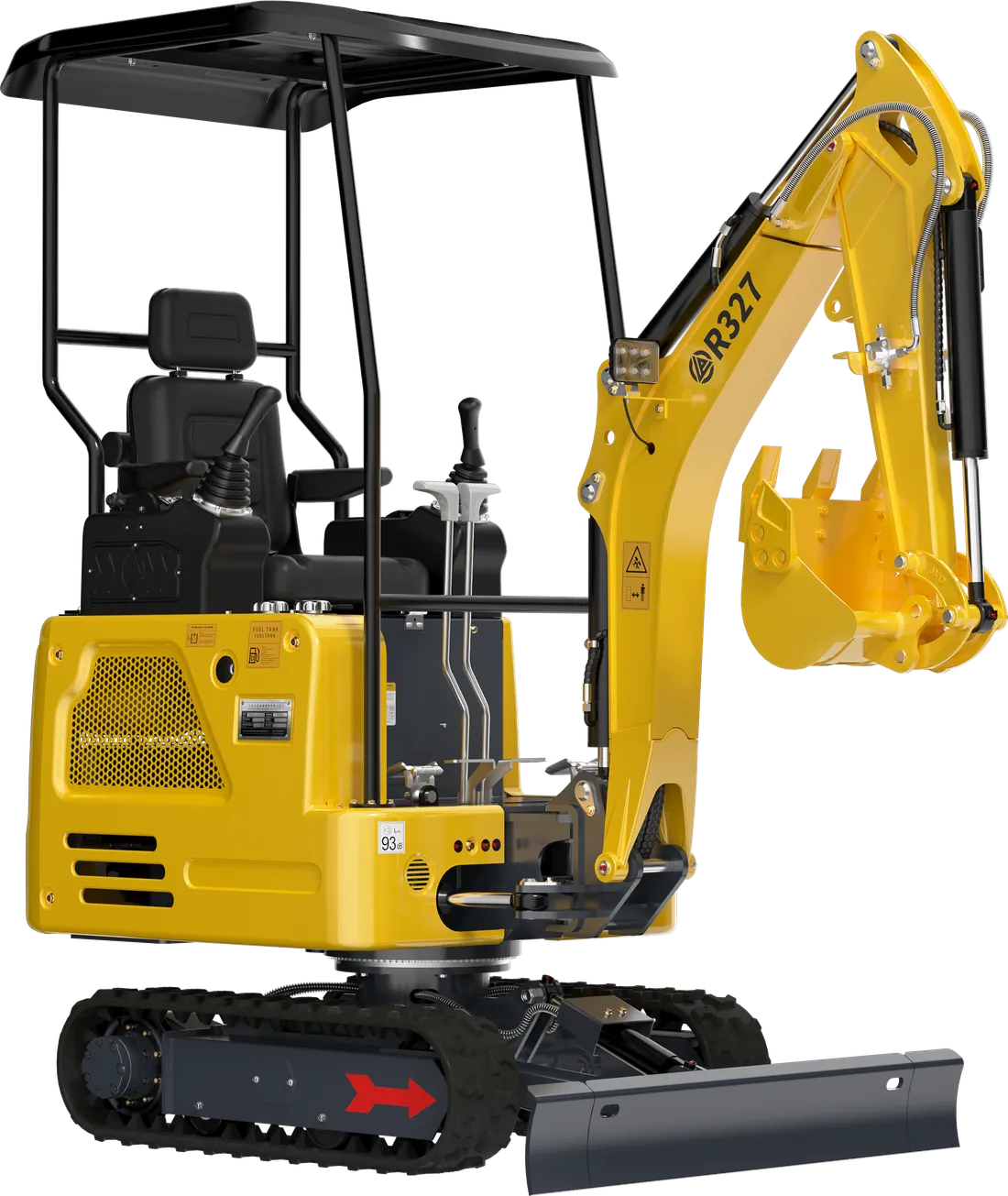 Rippa R327 mini ekskavatör, teleskopik açılır kapanır paletli model